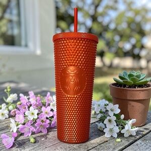 Starbucks Pearlized Orange Studded Venti Tumbler / Cold Cup